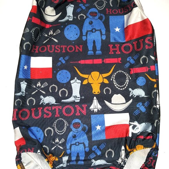 Plum Practicewear Gymnastics Leotard Houston Texas Theme Child Large CL - Picture 3 of 5